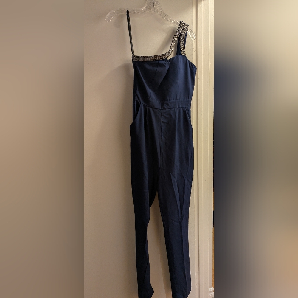 Little Mistress London Navy Blue Jumpsuit, Single Strap